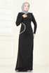 فستان سهرة أسود 2447ANT466-MS - Thumbnail