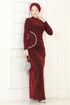 Evening Dress 2447ANT466-MS Burgundy - Thumbnail