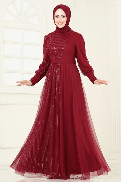 E.L.C. - Evening Dress 2457ELC1143-MS Burgundy - 386290