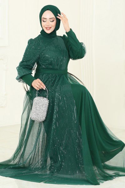 E.L.C. - فستان سهرة زيتي 2457ELC1143-MS