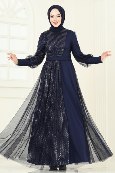 E.L.C. - Evening Dress 2457ELC1143-MS Navy Blue - 386296