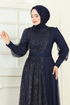 فستان سهرة كحلي 2457ELC1143-MS - Thumbnail