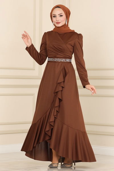 A.S.M.K. - Evening Dress 2497ASMK1074-MS Brown - 389827