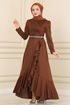 Evening Dress 2497ASMK1074-MS Brown - Thumbnail
