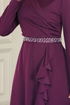 Evening Dress 2497ASMK1074-MS Dark Damson - Thumbnail