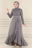 A.S.M.K. - Evening Dress 2497ASMK1074-MS Gray