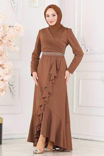 A.S.M.K. - Evening Dress 2497ASMK1074-MS Tan - 389864