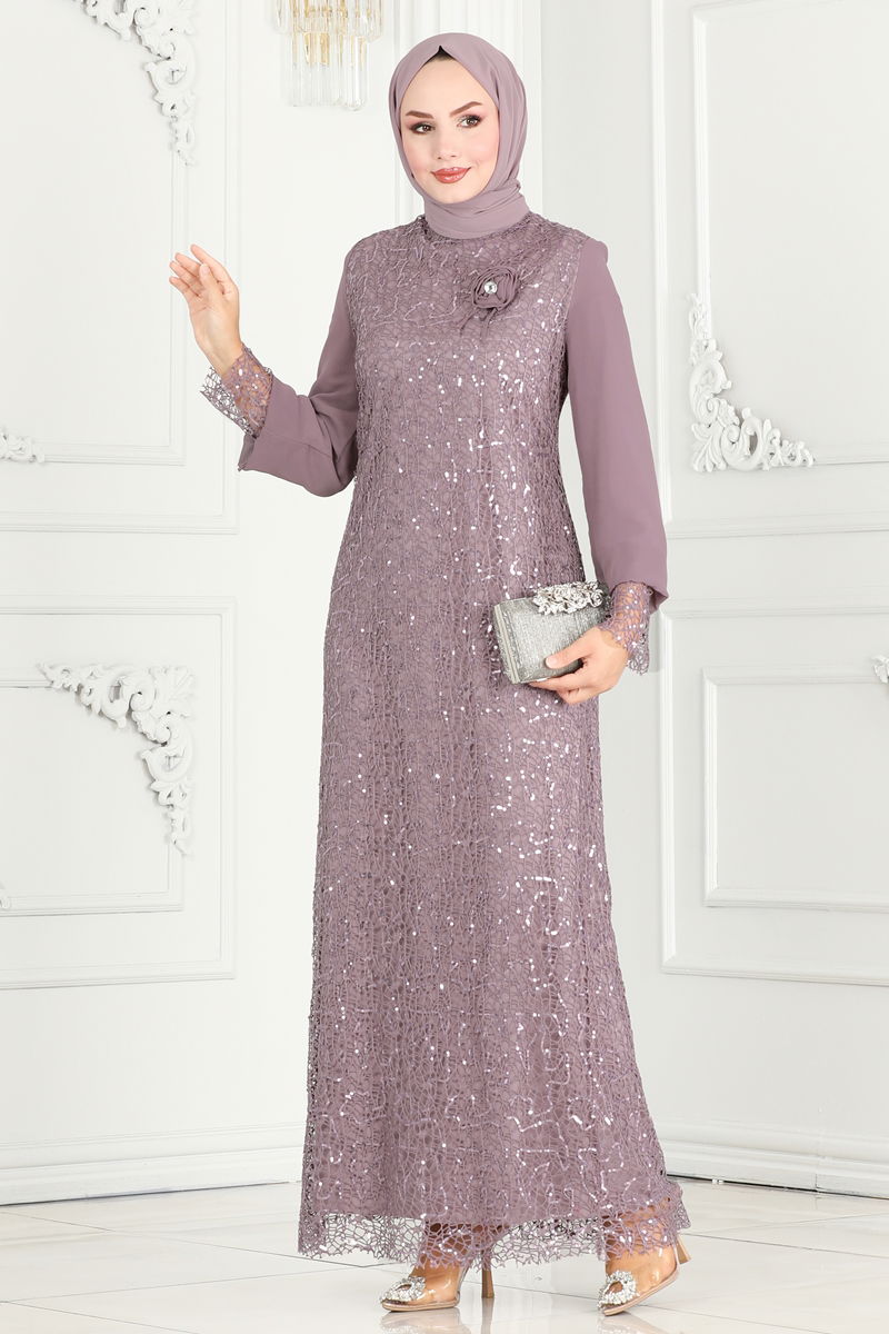 فستان سهرة ليلكي 2517ELC1143-MS