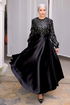 Evening Dress 2537ASMK1074-MS Black & Silver - Thumbnail