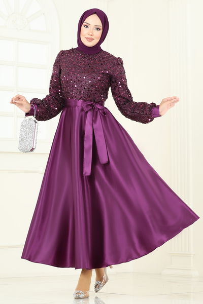 A.S.M.K. - Evening Dress 2537ASMK1074-MS Purple - 390778