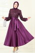 Evening Dress 2537ASMK1074-MS Purple - Thumbnail