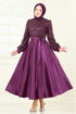 Evening Dress 2537ASMK1074-MS Purple - Thumbnail