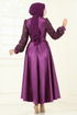 فستان سهرة أرجواني 2537ASMK1074-MS - Thumbnail