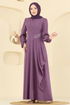 Evening Dress 2597ASMK1074-MS Dark Lilac - Thumbnail