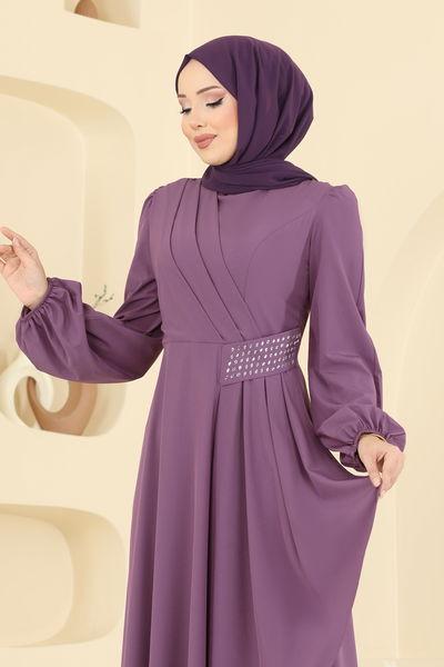 A.S.M.K. - Evening Dress 2597ASMK1074-MS Dark Lilac - 418911
