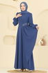 Evening Dress 2597ASMK1074-MS Indigo - Thumbnail