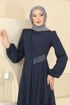 Evening Dress 2597ASMK1074-MS Navy Blue - Thumbnail