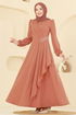 Evening Dress 2597ASMK1074-MS Salmon - Thumbnail