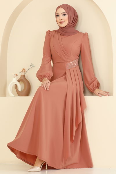 A.S.M.K. - Evening Dress 2597ASMK1074-MS Salmon - 418914