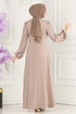 فستان سهرة بيج 2597ASMK1074-MS - Thumbnail