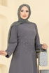 فستان سهرة رمادي غامق 2727SL432-MS - Thumbnail
