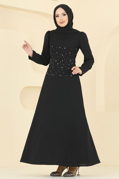 S.L. - فستان سهرة أسود 2727SL432-MS - 393857