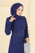 Evening Dress 2727SL432-MS Navy Blue - Thumbnail