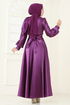 Evening Dress 2745ASMK1074-MS Dark Lilac - Thumbnail