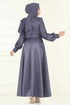 فستان سهرة رمادي 2745ASMK1074-MS - Thumbnail