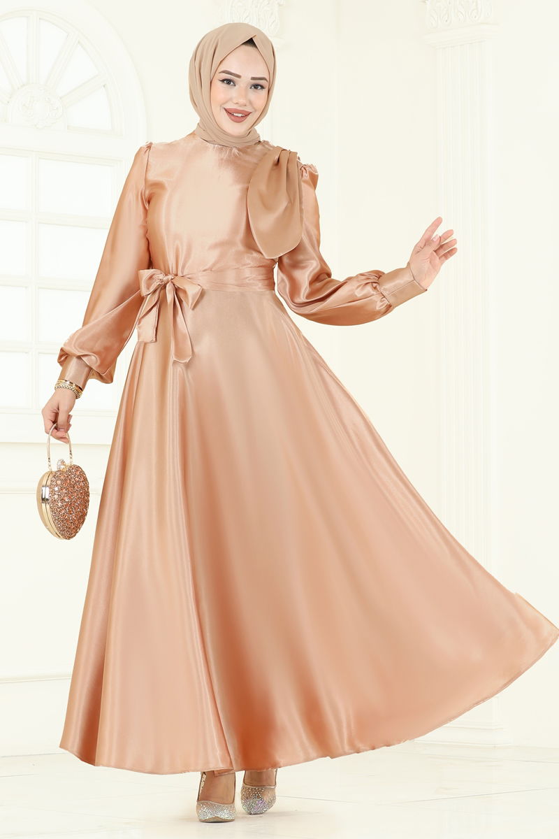 فستان سهرة بيج 2745ASMK1074-MS