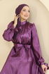Evening Dress 2746ASMK1074-MS Dark Lilac - Thumbnail