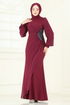 Evening Dress 2770ASMK1074-MS Burgundy - Thumbnail