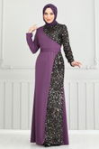 A.S.M.K. - Evening Dress 2777ASMK1074-MS Dark Lilac