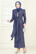 Evening Dress 2782ASMK1074-MS Indigo - Thumbnail