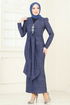 Evening Dress 2782ASMK1074-MS Indigo - Thumbnail