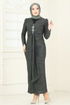 Evening Dress 2782ASMK1074-MS Khaki - Thumbnail
