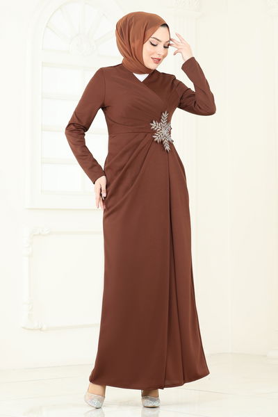 A.S.M.K. - Evening Dress 2792ASMK1074-MS Tan - 400241