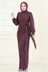 Evening Dress 2807ASMK1074-MS Damson - Thumbnail