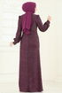 Evening Dress 2807ASMK1074-MS Damson - Thumbnail