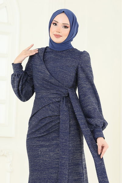 A.S.M.K. - Evening Dress 2807ASMK1074-MS Indigo - 388946