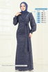 Evening Dress 2807ASMK1074-MS Indigo - Thumbnail