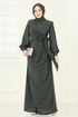 Evening Dress 2807ASMK1074-MS Khaki - Thumbnail