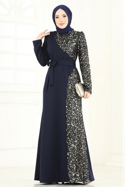 A.S.M.K. - فستان سهرة كحلي 2808ASMK1074-MS - 382707