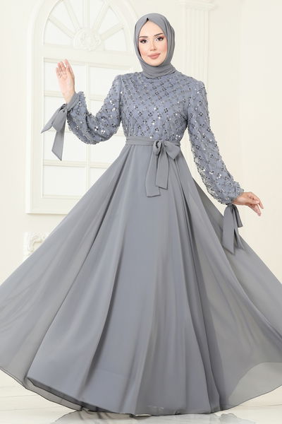 E.L.C. - Evening Dress 2814ELC1143-MS Gray - 386962