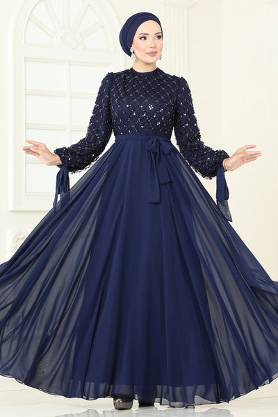 E.L.C. - Evening Dress 2814ELC1143-MS Navy Blue - 386942