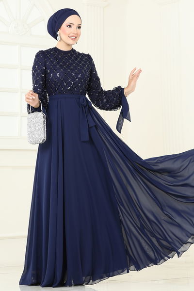 E.L.C. - Evening Dress 2814ELC1143-MS Navy Blue - 386943