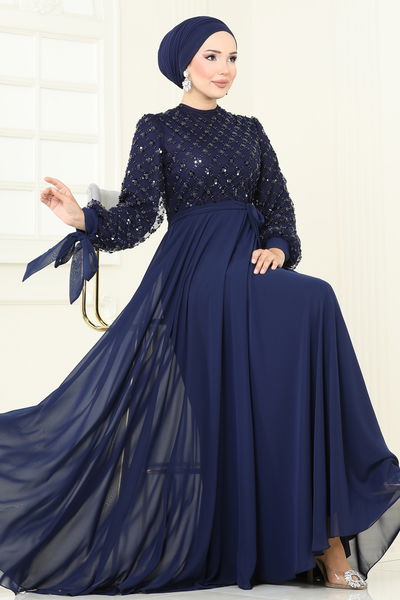 E.L.C. - Evening Dress 2814ELC1143-MS Navy Blue - 386944