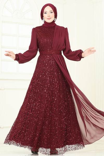 E.L.C. - Evening Dress 2819ELC1143-MS Burgundy - 393135