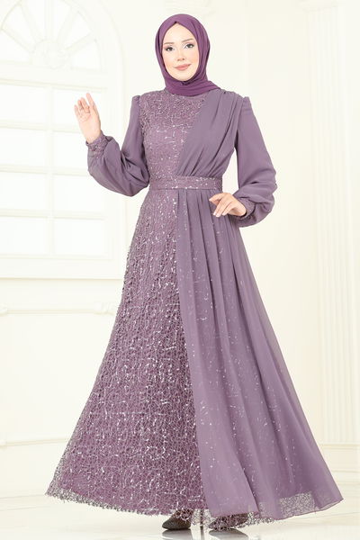 E.L.C. - Evening Dress 2819ELC1143-MS Dark Lilac - 393148