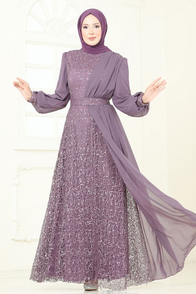E.L.C. - Evening Dress 2819ELC1143-MS Dark Lilac - 393149